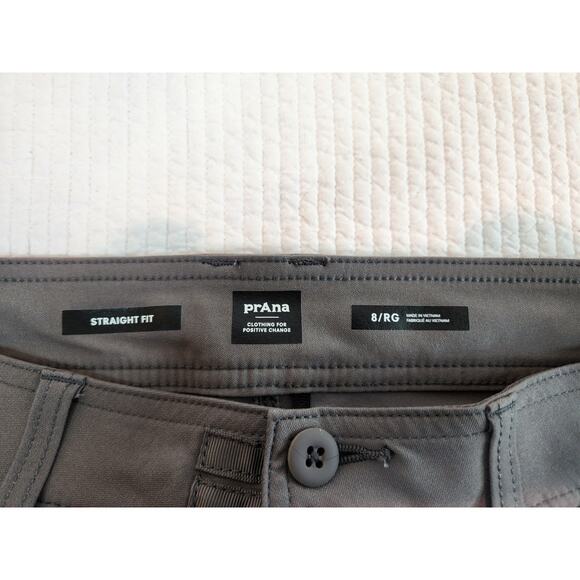 prAna Women's Straight Fit Outdoor Pants Size 8R Gray Hiking Travel Casual - Picture 6 of 8